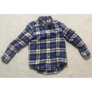 Ralph Lauren Flannel Shirt Plaid Long‎ Sleeve Button Down Blue Size 6